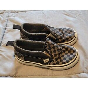 Toddler black/gray checkered Vans